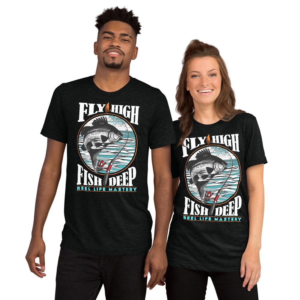 Black Fishing Graphic T-Shirt